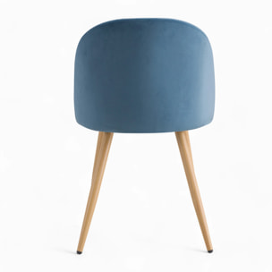 Pack 4 chaises en velours bleu et rose - Cozy