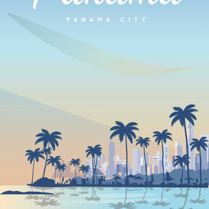 Affiche voyage Panama city Affiche sous cadre bois