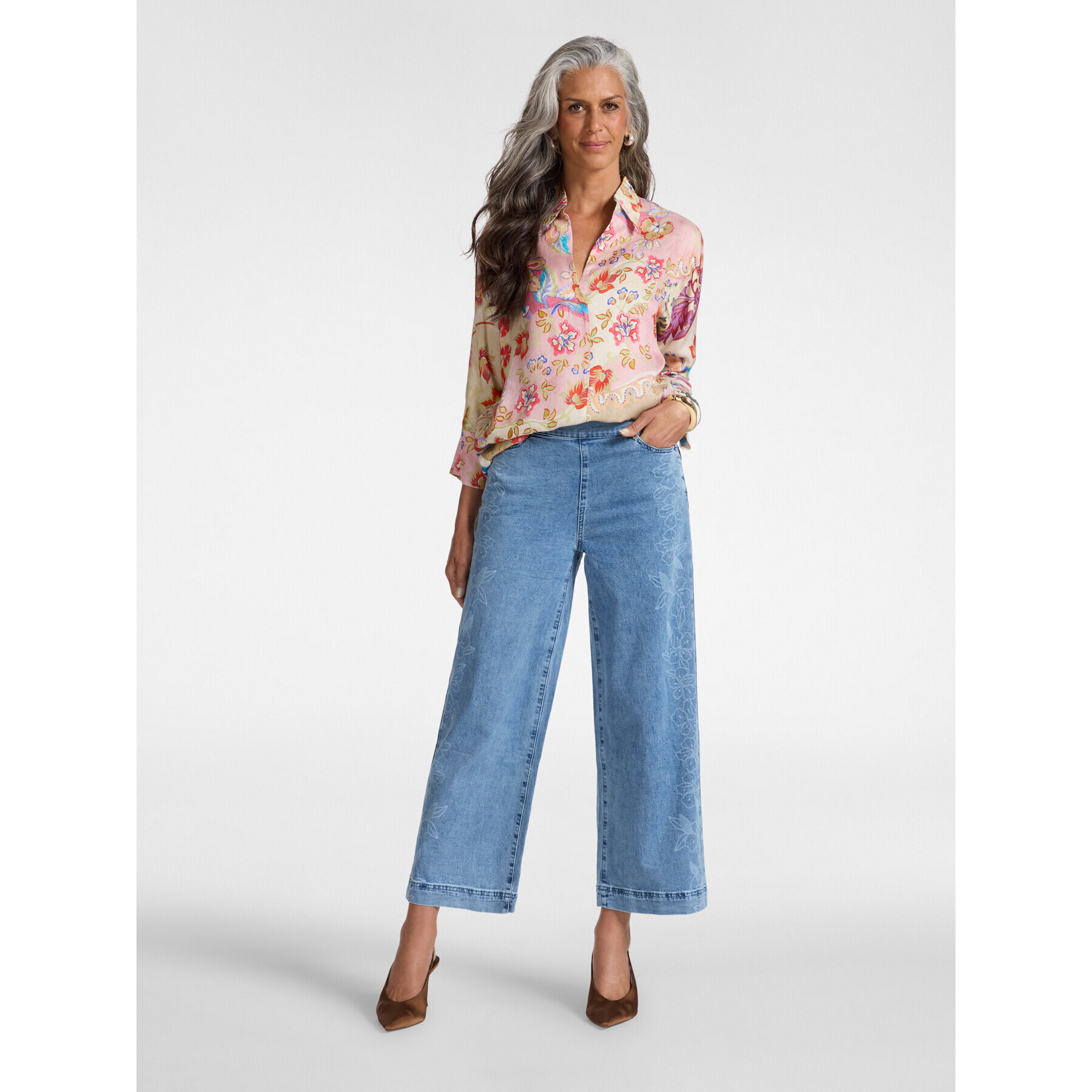 Elena Mirò - Camisa de viscosa estampada - Rojo