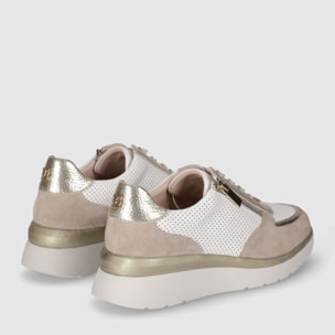 Deportivos de Serraje - Oro - Tacón: 3 cm