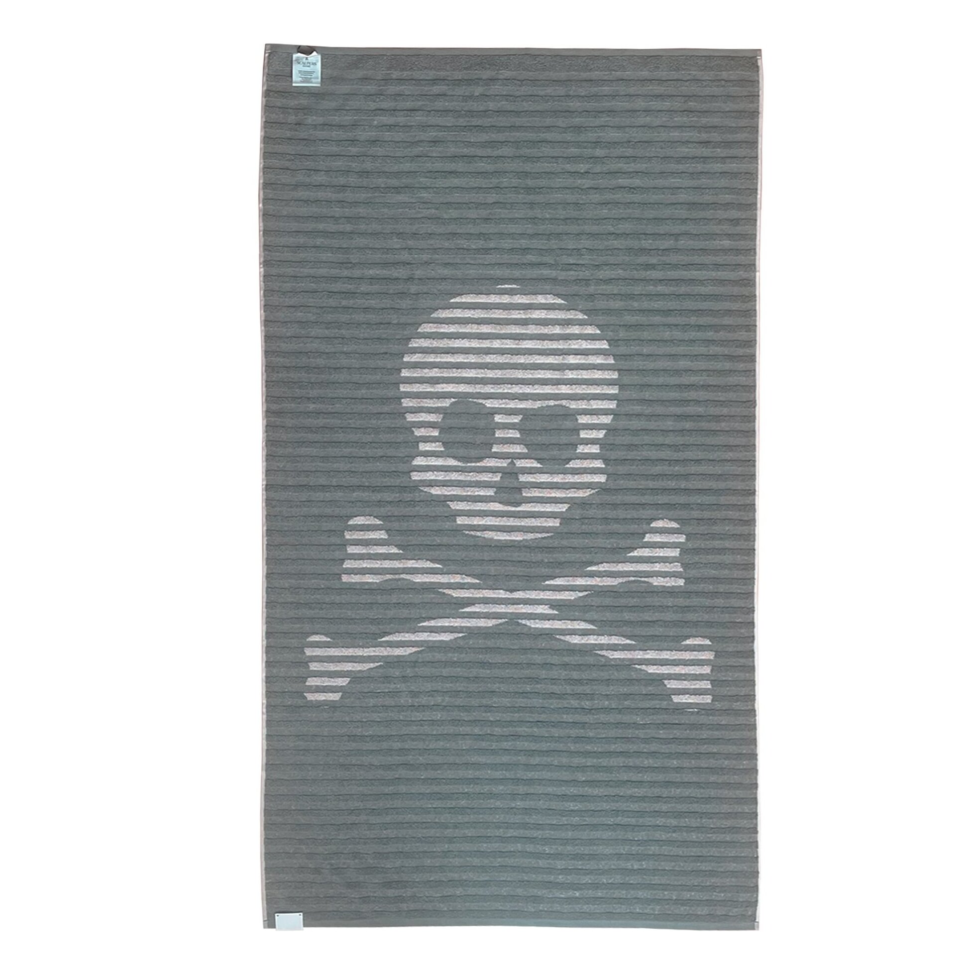 Toalla de playa 90x180cm 100% algodón 420gsm en beige con logo y a rayas scalpers home