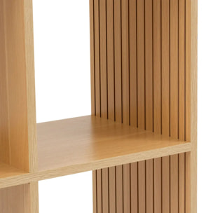 Étagère 6 cases "Tasso" effet bois naturel