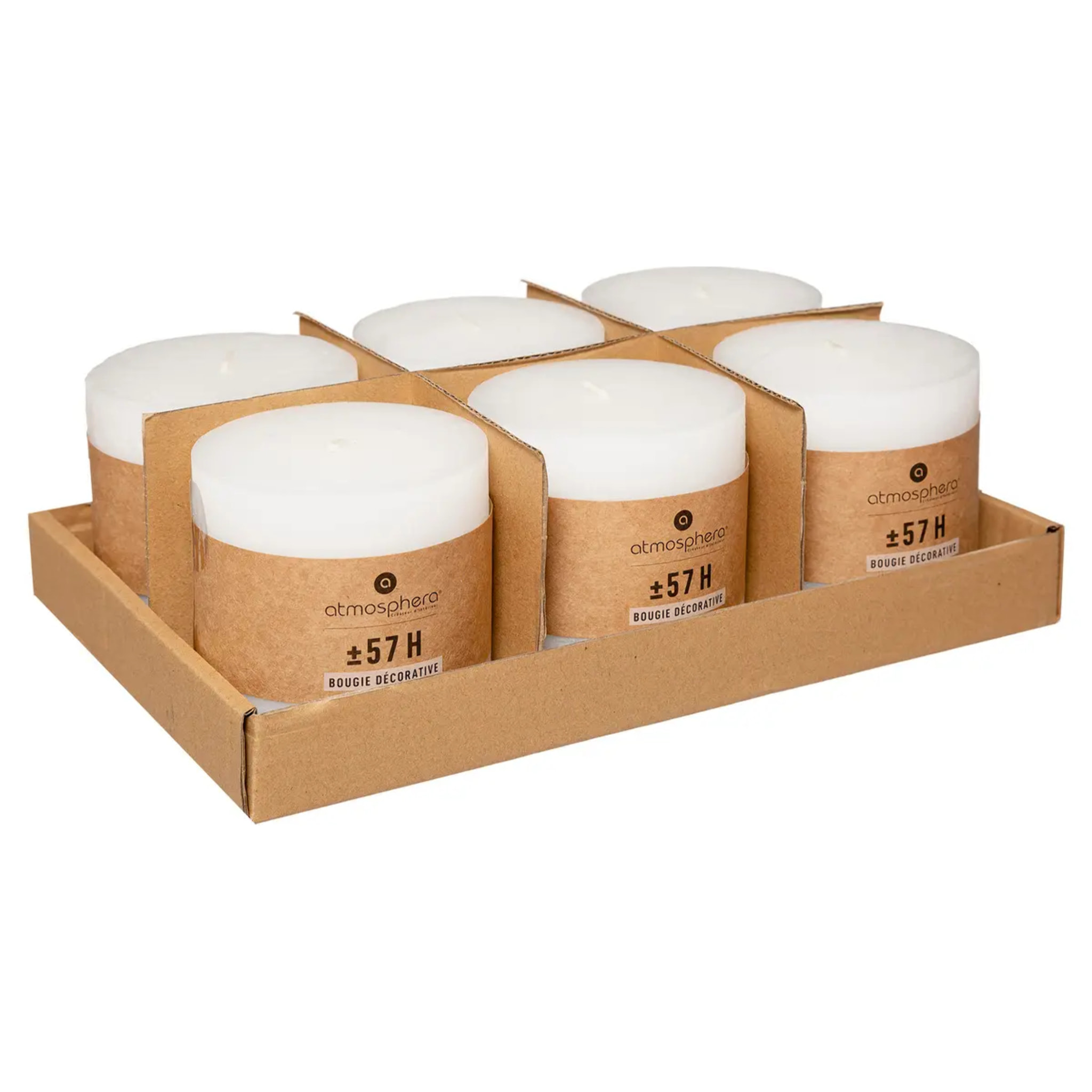 Bougie rustique "Olia" blanc 663g
