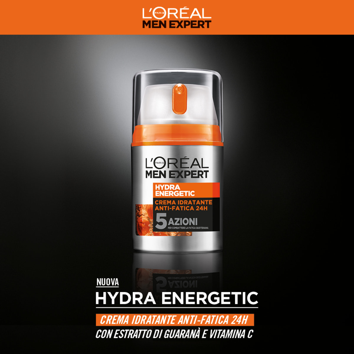 Crema Viso Anti-Fatica Idratante Men Expert Power Age 24h con Vitamina C e Proteine