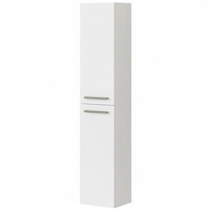 Mobile Bagno Sospeso Armadietto A Colonna Armadio Pensile Sospesa 2 Ante 4 Ripiani Elegante Minimal 30 x 25.5 x 150 cm Bianco Lucido Laccato