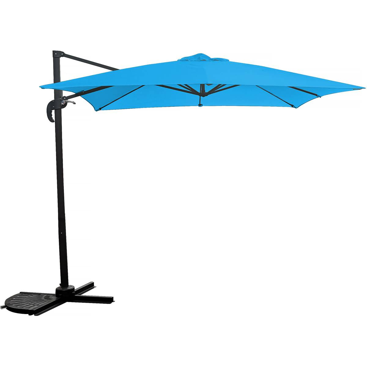 Parasol jardin déporté "Soleil" - 2.5 x 2.5 m - Bleu