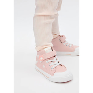 Sneakers alte per neonati con stampa a cuore e design rispettoso