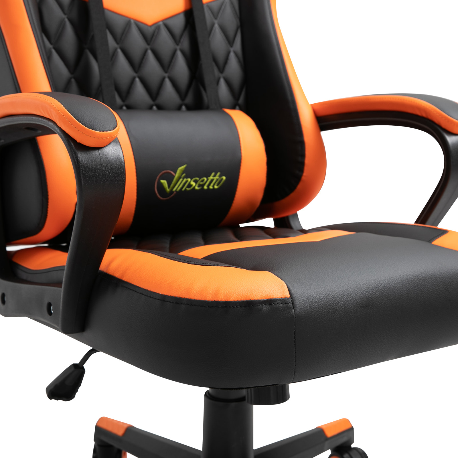 Silla Gaming de Oficina Ergonómica Altura Ajustable Naranja