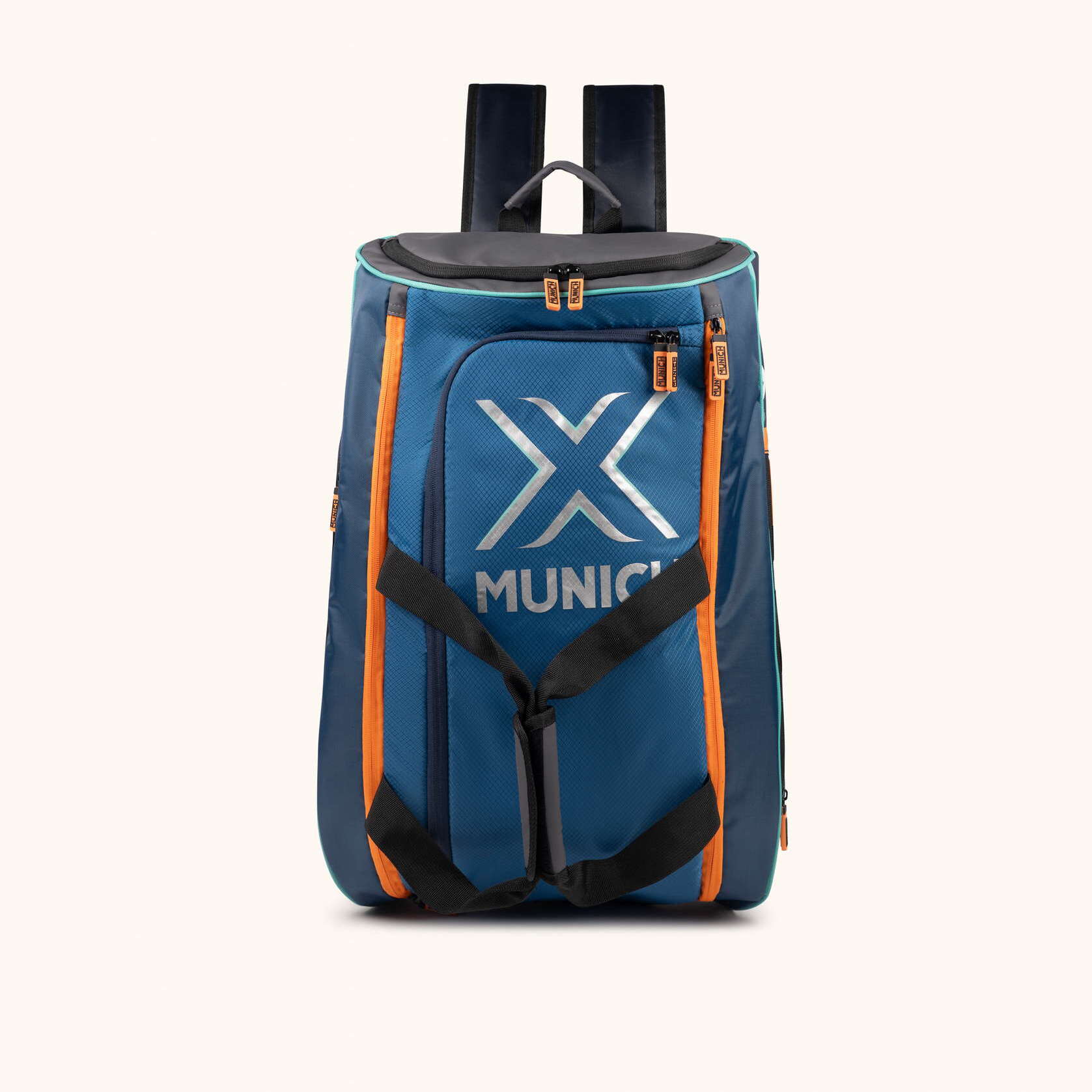 MUNICH BASICS TRAINING BACKPACK paletero azul de poliéster y nylon con detalles a contraste