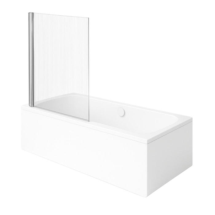 Baignoire droite VILLEROY & BOCH Architectura 170 x 75 cm Blanc + Pare bain gauche AURYS Raywall chromé