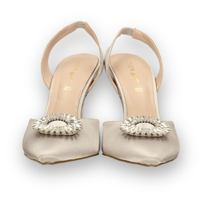 Décolleté sling back Donna Tata Italia Grigio