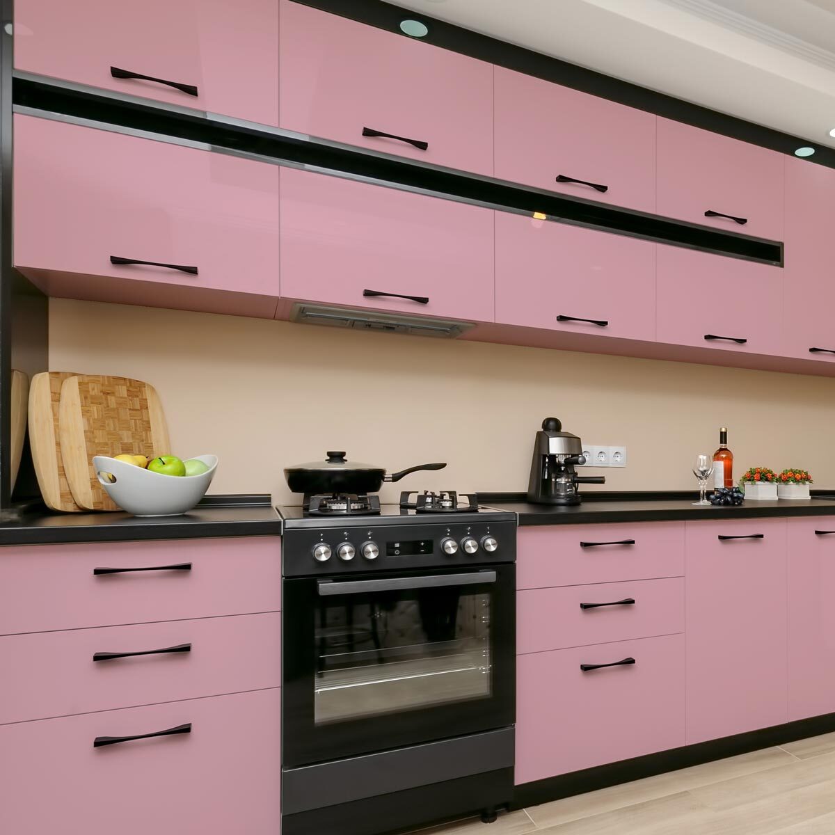 Rouleau adhésif décoratif Vinyle au Mètre - Rose poudre - Sticker Lavable Imperméable Mur Cuisine Meubles