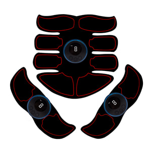 Stimolatore elettronico e massaggio EMS con telecomando. Per addominali, braccia e gambe. Batteria ricaricabile.