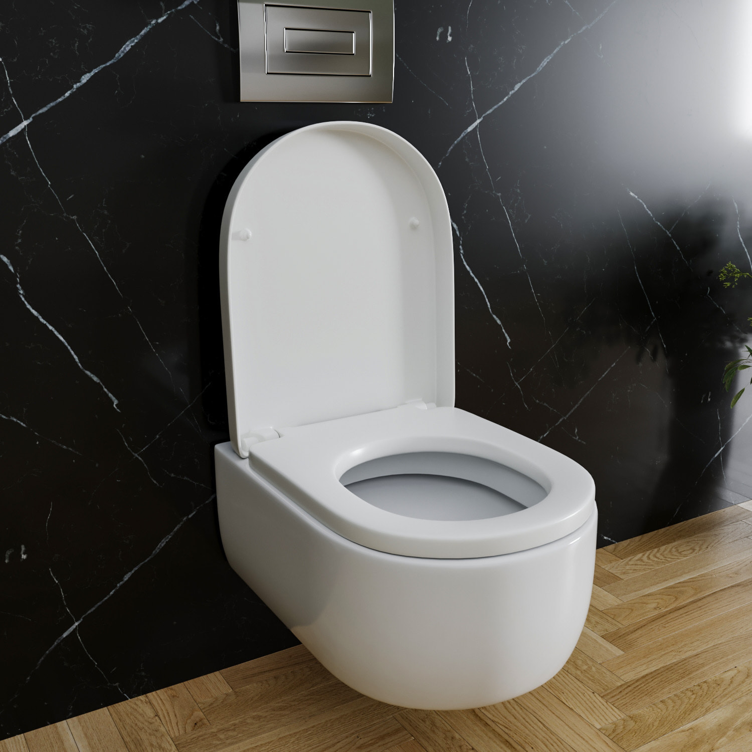 Sedile WC Copriwater Tavoletta UNIVERSALE Rapido Montaggio Soft Close Chiusura Ammortizzata In Plastica Antibatterica 458x361 Mm Bianco Forma D