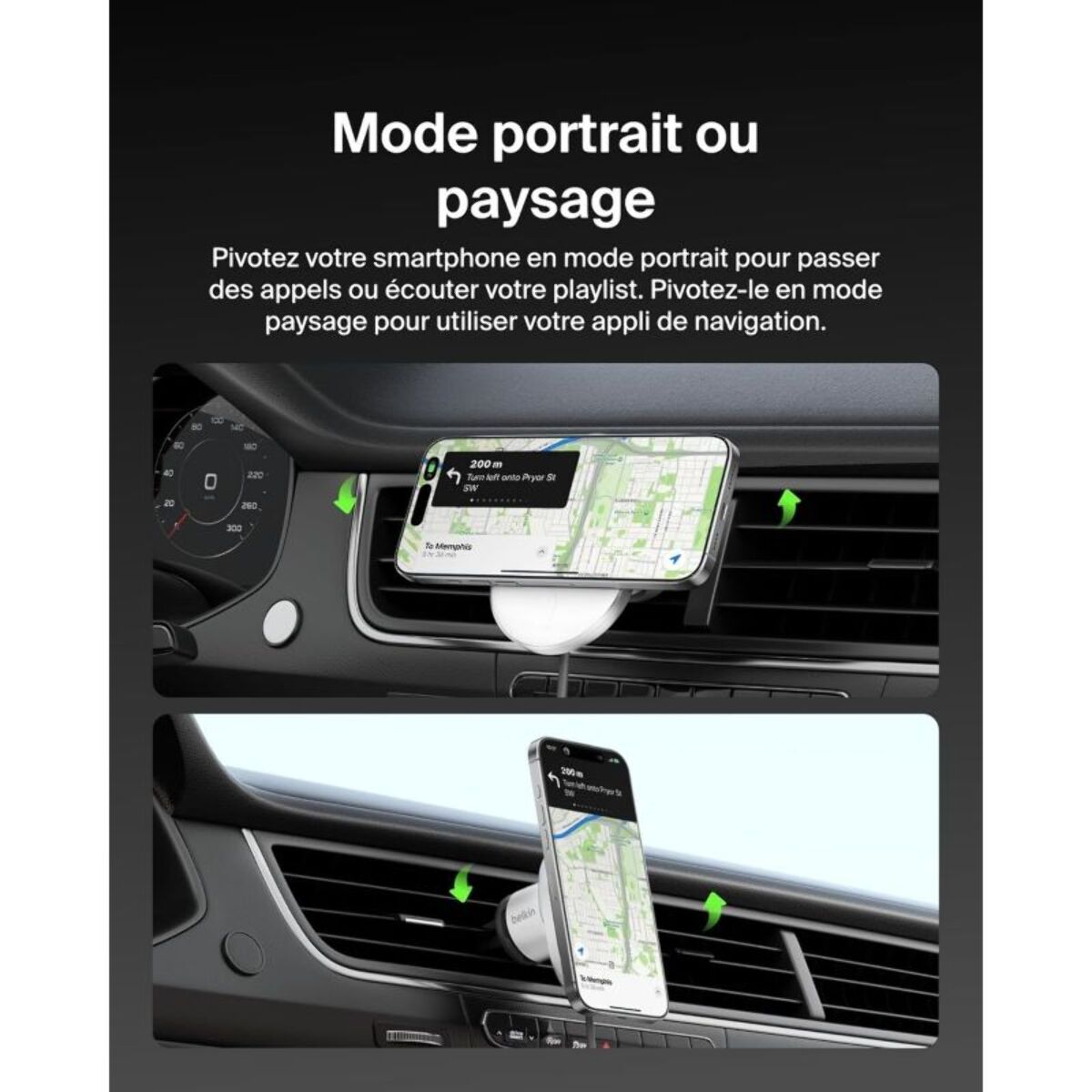 Support smartphone BELKIN Voiture avec charge sans fil