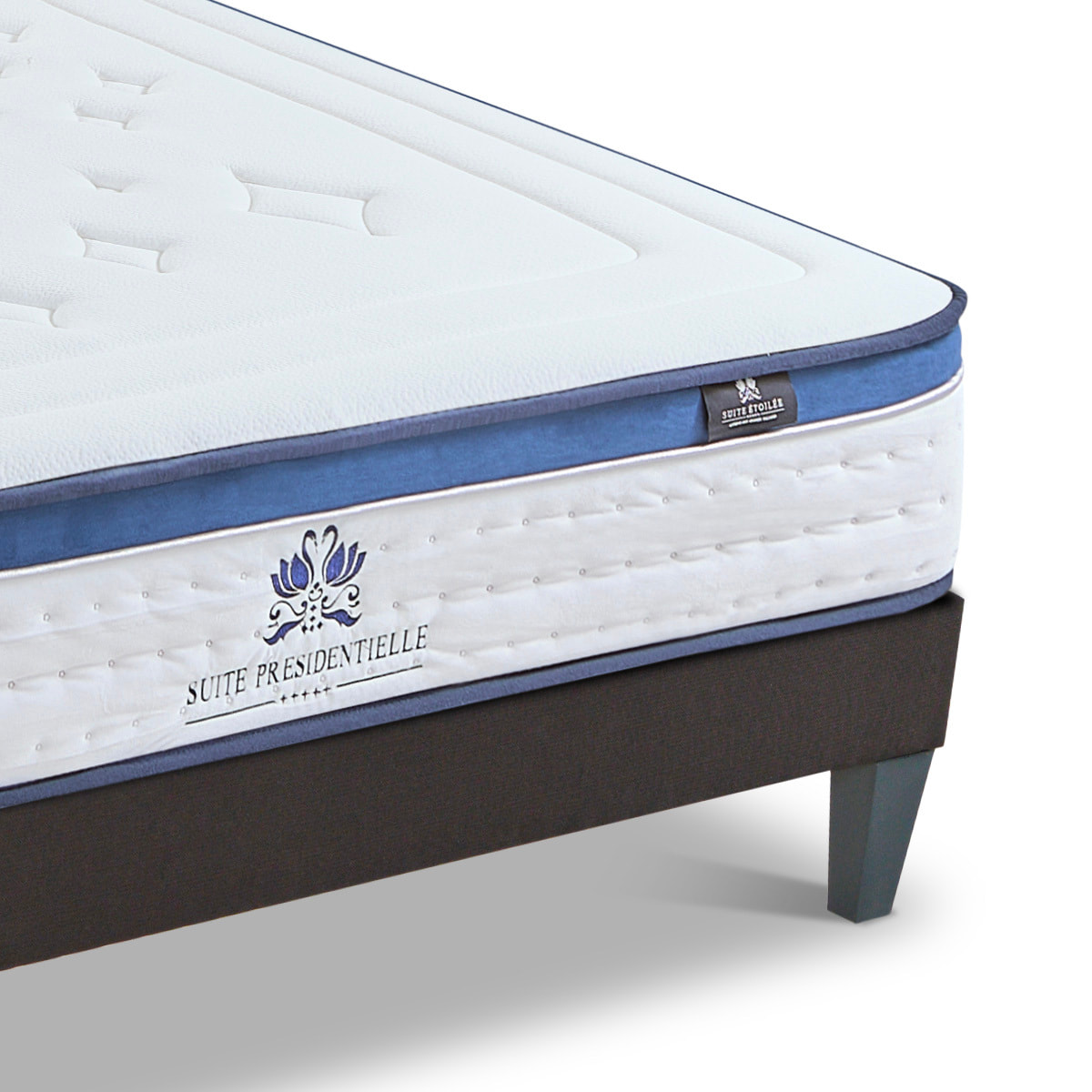 Ensemble matelas Suite Présidentielle & Sommier KIT15, 28 cm, Mémoire de Forme, Technologie Tri-Lattes, Soutien Ferme