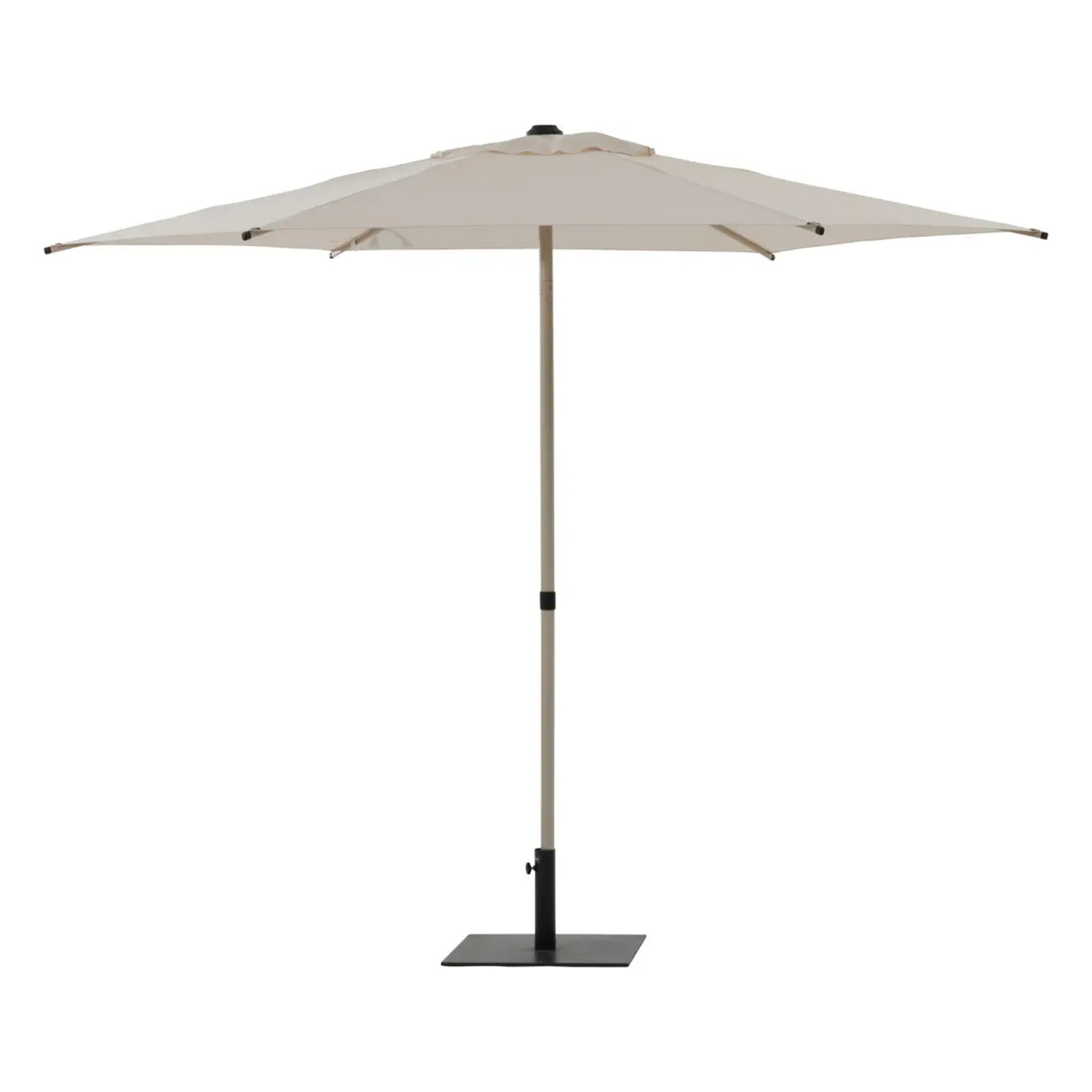 Parasol droit carré "Soya" argile & blé 2,5 x 2,5m en acier et polyester