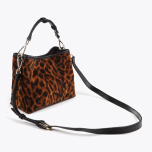 Borsa Tessuto Stampa Animale Patch Scudo