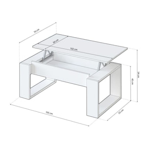 Mesa de centro elevable Neo Blanco Artik (Blanco Mate)