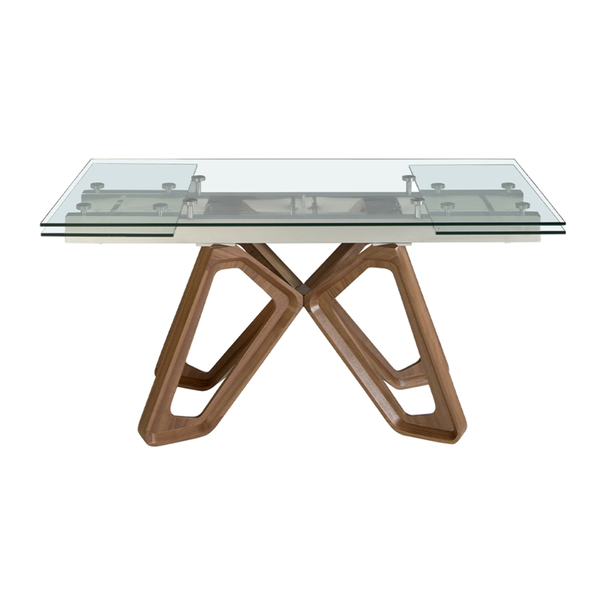 Mesa comedor extensible rectangular con tapa de cristal templado 160x90x76cm