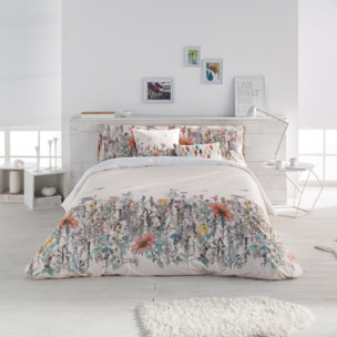 Funda nórdica 100% algodón 200 hilos Kinshasa Crema