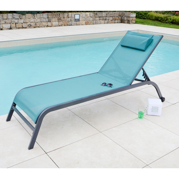 Transat de jardin en acier - vert amande - GOZO