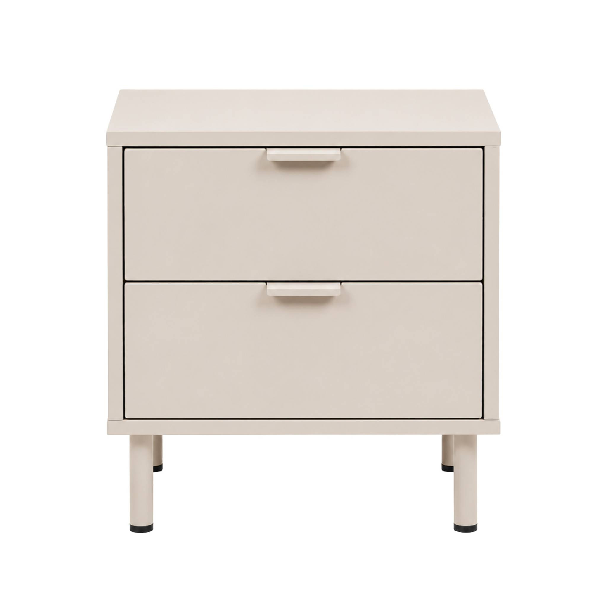 Table de chevet décor bois et métal 2 tiroirs (lot de 2) ELLIE