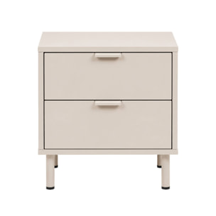 Table de chevet décor bois et métal 2 tiroirs (lot de 2) ELLIE