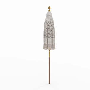 Parasol en bois de cocotier et macramé - Fakélé