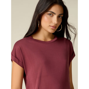 Oltre - T-shirt misto modal - Bordeaux