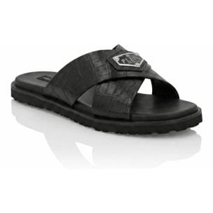 PHILIPP PLEIN Sandali piatti COCCO