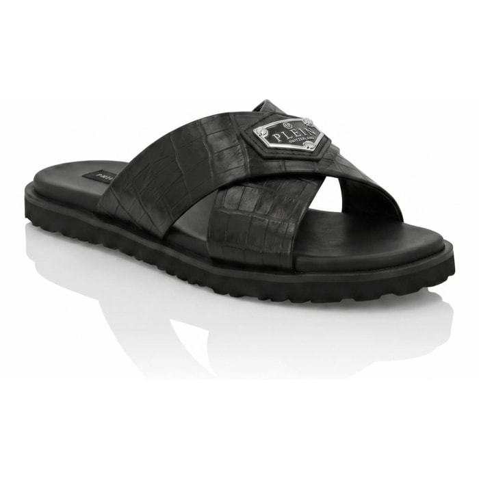 PHILIPP PLEIN Sandali piatti COCCO