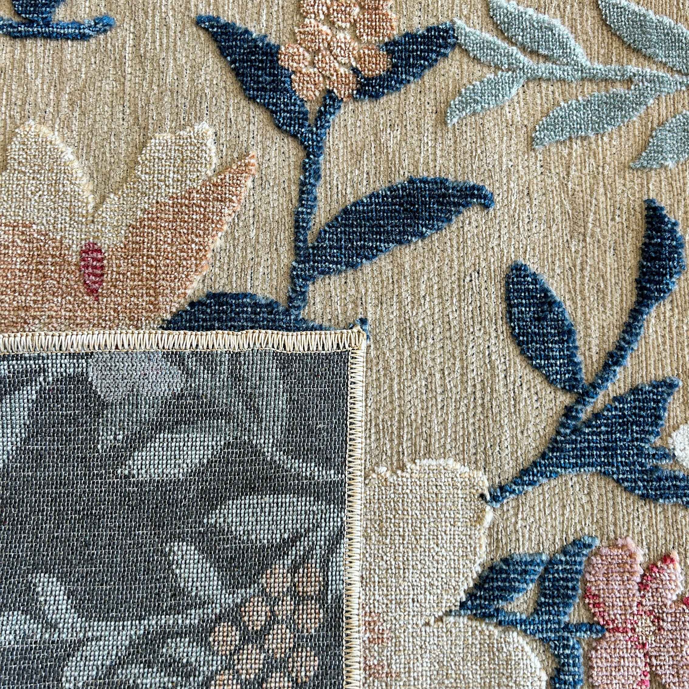 GARDEN - Tapis d'intérieur / extérieur à motif floral beige, rouge, blanc, bleu