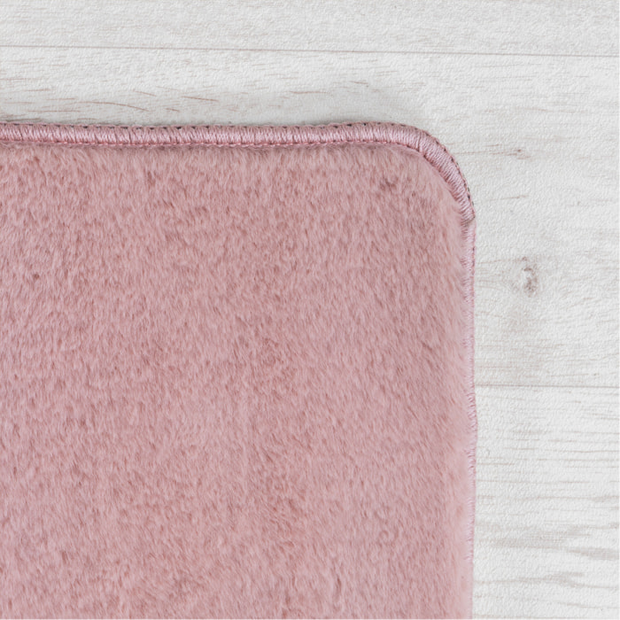 ALBA - Tapis doux rose à poils courts
