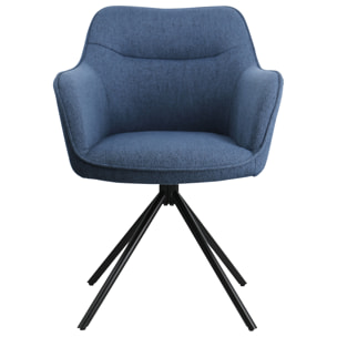Lot de 2 chaises en tissu bleu DANNA