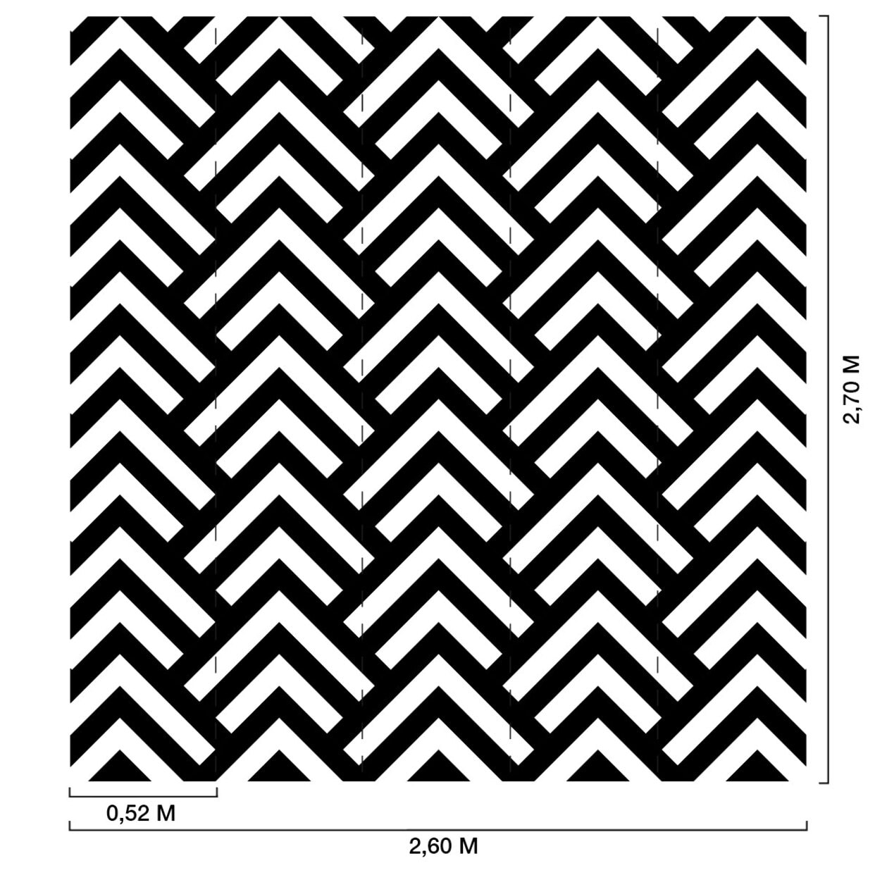 Papier peint graphique zig zag retro Intissé