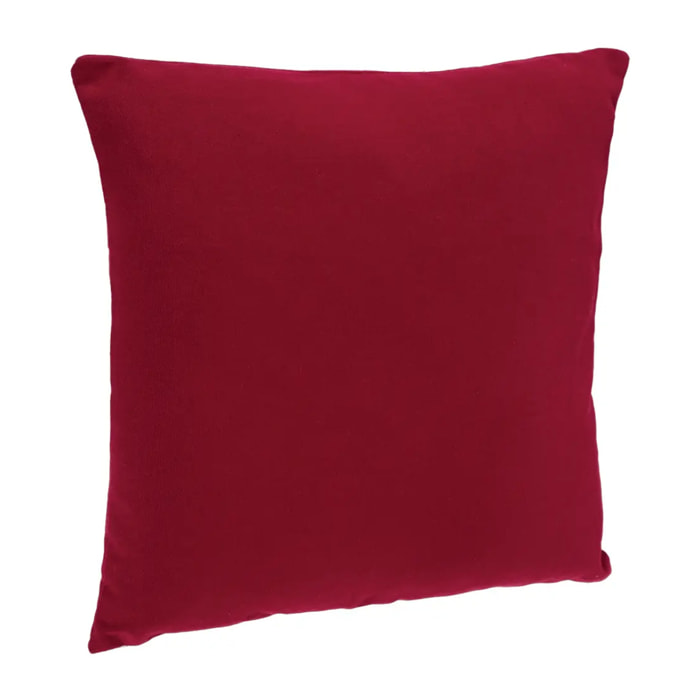 Coussin déhoussable coton rouge 38x38cm