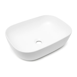 Vasque à poser 45,5 x 32,5 cm - blanc mat - sans trop-plein - SAT Infinitio