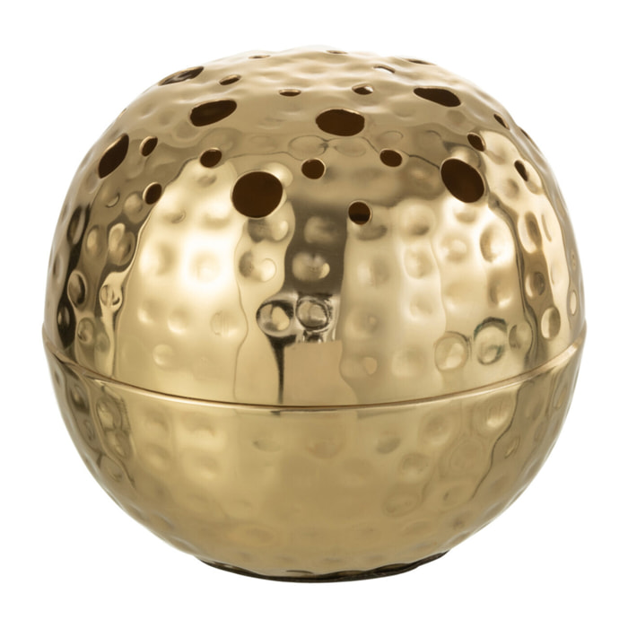 J-Line vase Boule Avec Trous - métal - or - small - Ø 15 cm