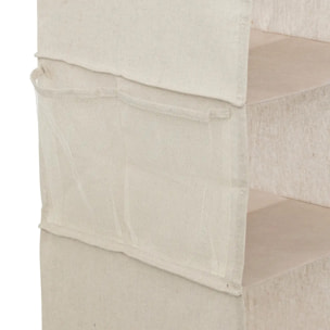 Rangement chaussures "Groomy" 6 cases avec panier beige 127x30cm