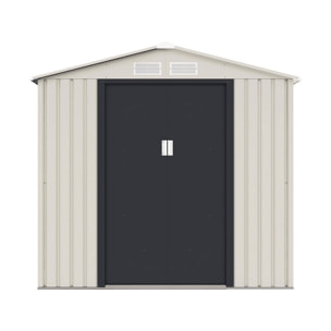 Abri de jardin métal "Nebraska" - 2.71 m² - Beige/gris anthracite