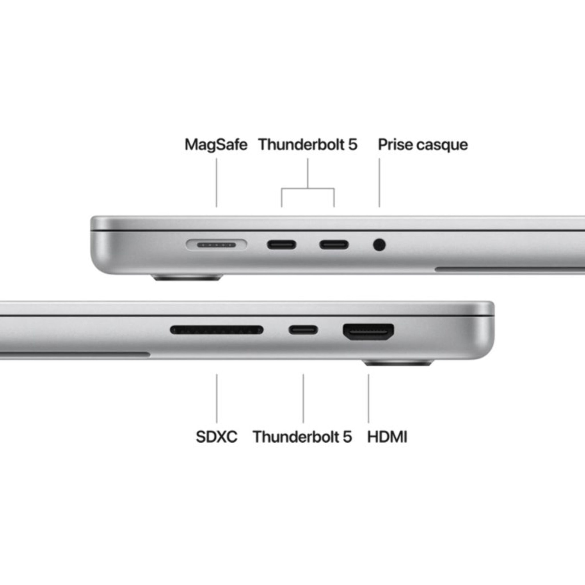Ordinateur Apple MACBOOK Pro 16" Puce M4 Max CPU 14 / GPU 32 coeurs Mémoire RAM 36Go Stockage 1To SSD XDR Argent