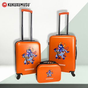 Juego de maletas rígidas con ruedas kukuxumusu 3 piezas color naranja