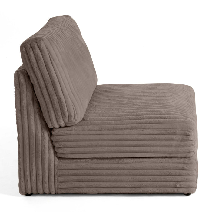 Jasper - module d'assise - en fausse fourrure côtelée - Taupe