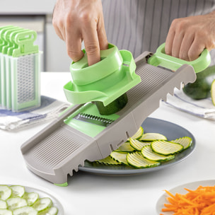 Pack Coupe Légumes en Spirale et Mandoline-Râpe Pliable 6 en 1 InnovaGoods