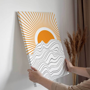 Tableau soleil abstrait lignes modernes Toile imprimée