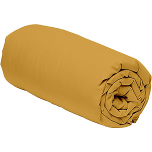 Drap housse 100% percale de coton 80fils - moutarde