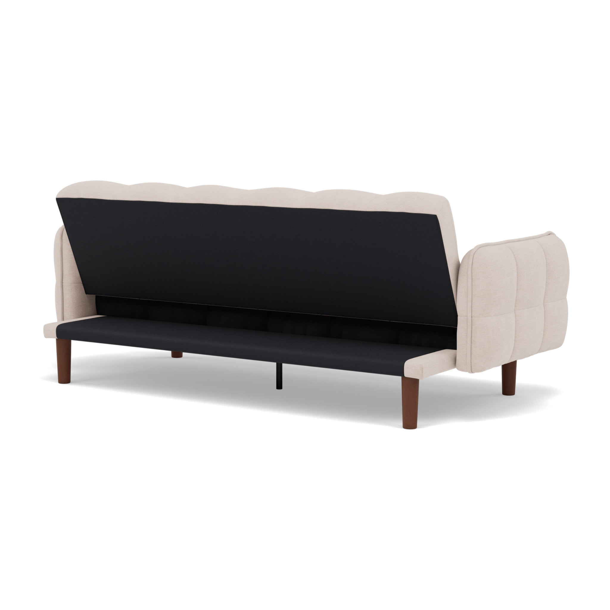Adam - Canapé convertible clic-clac 2 places bubble en tissu texturé - Beige
