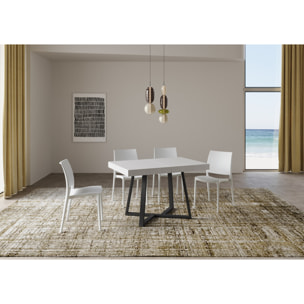 Mesa extensible 90x120/224 cm Zeplir fresno blanco patas antracita