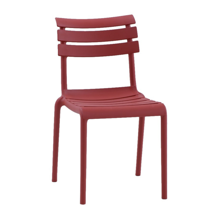 Set 2 sedie in polipropilene colore  rosso mattone